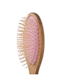 Деревянная массажная расчёска с розовой подушкой
